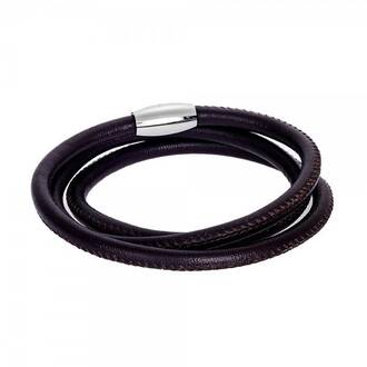 SENZA Steel Leather Bracelet SSD4256BN
