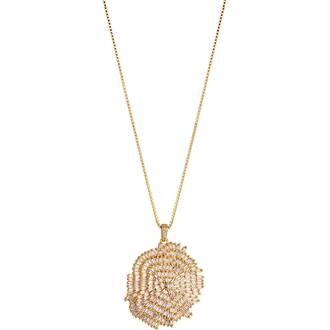 BREEZE Handmade Pendant Gold Stainless Steel Crystals 80cm Necklace 410001.1