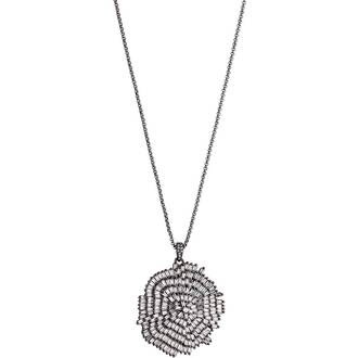 BREEZE Handmade Pendant Gun Metal Stainless Steel Crystals 80cm Necklace 410001.9