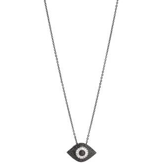 BREEZE Handmade Evil Eye Gun Metal Stainless Steel Zircons 80cm Necklace 410003.9