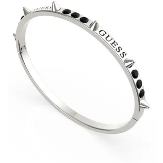 GUESS STEEL Rebel Ασημένιο Βραχιόλι Με Καρφιά UBB79071-S