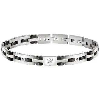 MASERATI Arm Ring Δίχρωμο Βραχιόλι Από Ανοξείδωτο Ατσάλι Με Λογότυπο 21cm JM220ASR02