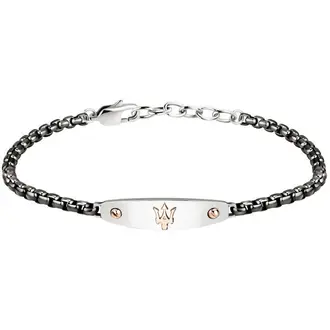 MASERATI Arm Ring Δίχρωμο Βραχιόλι Από Ανοξείδωτο Ατσάλι Με Λογότυπο JM320AST01