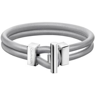 CALVIN KLEIN Anchor Leather Stainless Steel Bracelet KJ8WAB0901