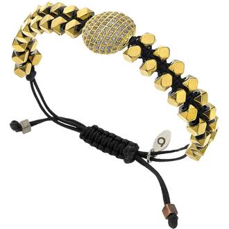 BREEZE Metal Cord Zircons Adjustable Bracelet 310015.2