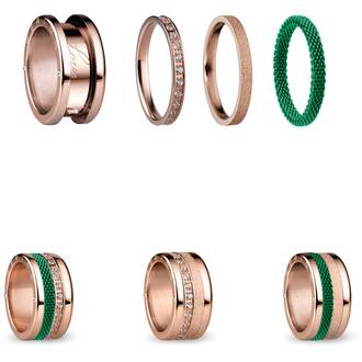 BERING Symphony Set Green Lights Stainless Steel Ring GREENLIGHTS