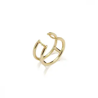 JCOU Chains Χρυσό Δαχτυλίδι Από Ασήμι 925 JW904G0-03