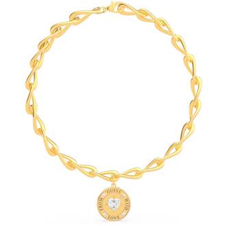 GUESS Steel From Guess With Love Χρυσό Κολιέ Με Κρεμαστό 43.18cm UBN70006