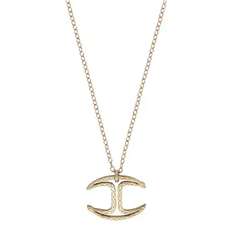 JUST CAVALLI Logo Gold Stainless Steel Necklace JCNL00850200