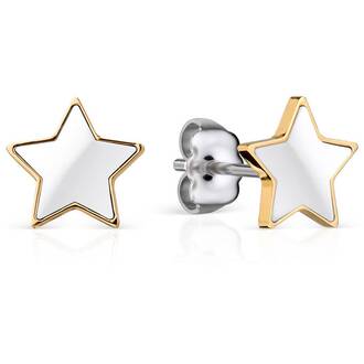BERING Ceramic Link Stainless Steel Earrings 706-25-05