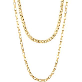 PILGRIM Clarity Multi Purpose Cable And Curb Chain Gold-Platet Necklace 112132011