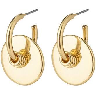 PILGRIM Clarity Deco Hoop Gold-Plated Earrings 112132013