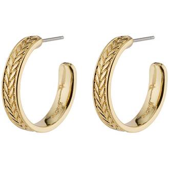 PILGRIM Legacy Wheat Leaf Medium Hoop Gold-Plated Earrings 142132023