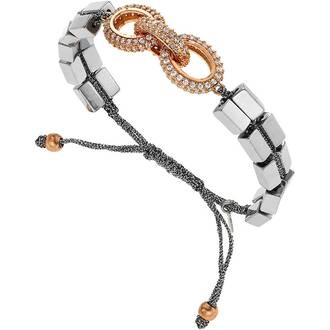 BREEZE Metal Cord Zircons Adjustable Bracelet 310051.7