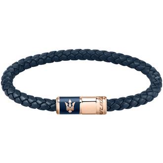 MASERATI Leather Stainless Steel Bracelet JM222AVE09