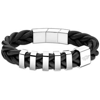 POLICE Gear Leather Stainless Steel Bracelet 21cm PEAGB2211522