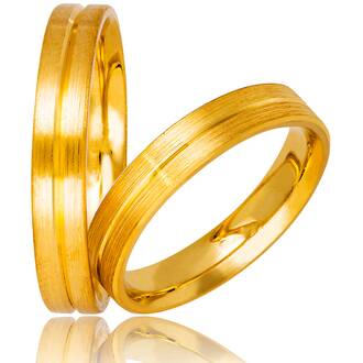 STERGIADIS Βέρα Με Σχέδιο Σε Κίτρινο Χρυσό K14 736-GOLD