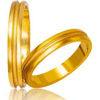 STERGIADIS Βέρα Με Σχέδιο Σε Κίτρινο Χρυσό K14 750-GOLD