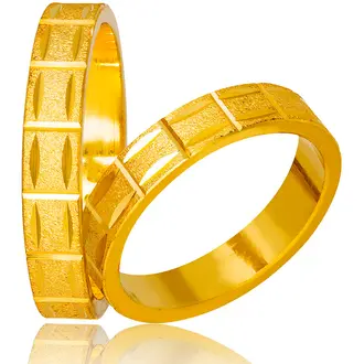 STERGIADIS Βέρα Με Σχέδιο Σε Κίτρινο Χρυσό K14 758-GOLD