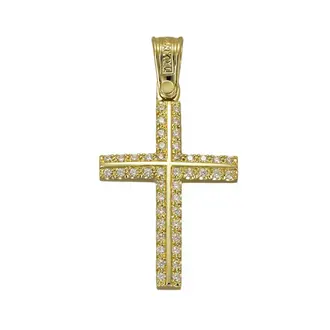 TRIANTOS Σταυρός Σε Κίτρινο Χρυσό 14K Με Ζιργκόν 1.1.1320Y