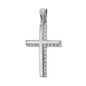 TRIANTOS Σταυρός Σε Λευκό Χρυσό 14K Με Ζιργκόν 1.1.1362W