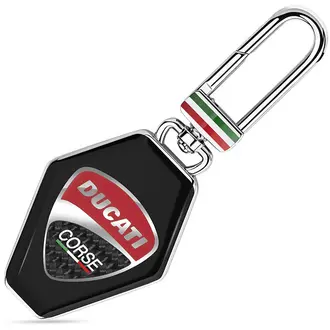 DUCATI Tribuna Ασημί Μαύρο Μπρελόκ Από Ανοξείδωτο Ατσάλι DTAGK2138001
