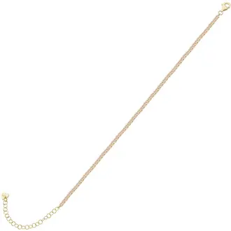 LAURA P. Candy Χρυσό Βραχιόλι Από Ασήμι 925 Με Ζιργκόν 17cm-22cm BR0055GBW