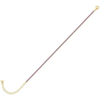 LAURA P. Candy Χρυσό Βραχιόλι Από Ασήμι 925 Με Ζιργκόν 17cm-22cm BR0055GL