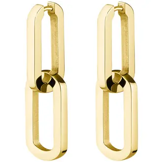 ROSEFIELD Dual Hoops Χρυσά Σκουλαρίκια Από Ανοξείδωτο Ατσάλι JEDHG-J585