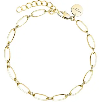 ROSEFIELD Oval Χρυσό Βραχιόλι Από Ανοξείδωτο Ατσάλι 16cm-19cm JBOLG-J540