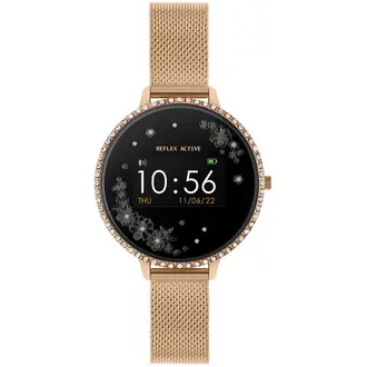 REFLEX ACTIVE Series 03 Smartwatch Floral Stone Set Rose Gold Bracelet RA03-4042