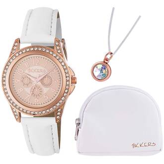 TIKKERS Girls White Strap Stone Set Με Κολιέ Και Πορτοφόλι ATK1018