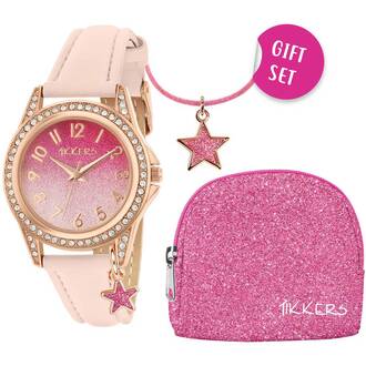 TIKKERS Girls Pink Strap Glitter Set Με Κολιέ Και Τσαντάκι ATK1062