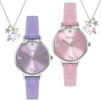 TIKKERS Girls Pink & Lilac Strap Unicorn Set Με Κολιέ ATK1078