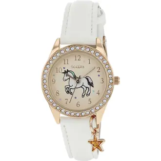 TIKKERS Girls White Strap Unicorn Stone Set TK0171