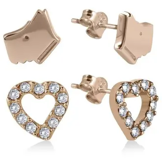 RADLEY LONDON Whimsical Ροζ Χρυσά Σκουλαρίκια Από Ασήμι 925 Με Ζιργκόν RYJ1036B