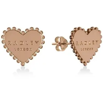 RADLEY LONDON Hearts Ροζ Χρυσά Σκουλαρίκια Από Ασήμι 925 RYJ1126