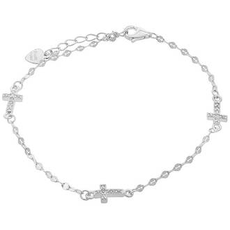 PRINCESILVERO Βραχιόλι 3 Σταυροί Από Ασήμι 925 Με Ζιργκόν 15cm-18cm 2A-BR405-1