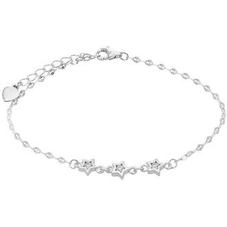 PRINCESILVERO Βραχιόλι 3 Αστεράκια Από Ασήμι 925 Με Ζιργκόν 15cm-18cm 2A-BR410-1