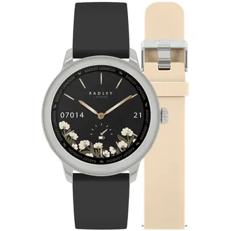 RADLEY LONDON Series 07 Smartwatch Silver and Black-Beige Silicone RYS07-2067-SET