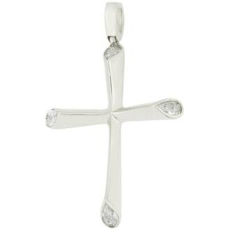 KALOUSTIAN Σταυρός Σε Λευκό Χρυσό 14K Με Πέτρες 5KR.984BCR