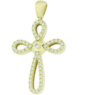 KALOUSTIAN Σταυρός Σε Κίτρινο Χρυσό 14K Με Πέτρες 5KR.989CR