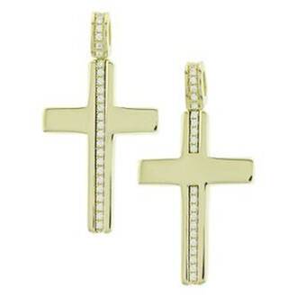KALOUSTIAN Σταυρός Σε Κίτρινο Χρυσό 14K Με Πέτρες 5KR.D58CR