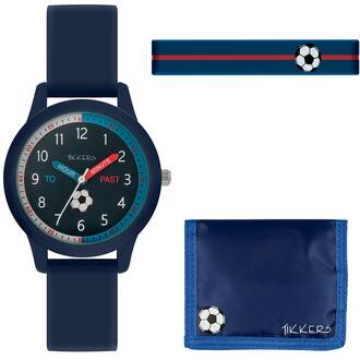 TIKKERS Boys Blue Silicone Strap Football Set Με Περικάρπιο Και Πορτοφόλι ATK1071