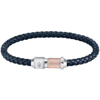 MASERATI Leather Stainless Steel Bracelet JM223AVE16