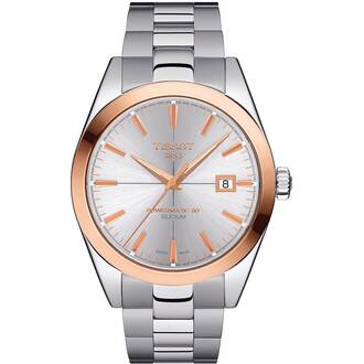 TISSOT Gentleman Powermatic 80 Silicium Solid 18K Gold Bezel T9274074103100