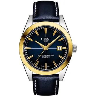 TISSOT Gentleman Powermatic 80 Silicium Solid 18K Gold Bezel T9274074604101