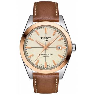 TISSOT Gentleman Powermatic 80 Silicium Solid 18K Gold Bezel T9274074626100
