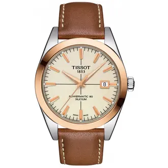 TISSOT Gentleman Powermatic 80 Silicium Solid 18K Gold Bezel T9274074626100