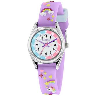 TIKKERS Girls Purple Strap Unicorn Time Teacher Set Με Αυτοκόλλητα ATK0145